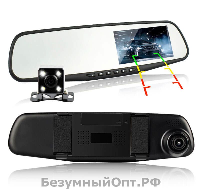 Видеорегистратор - зеркало с камерой заднего вида